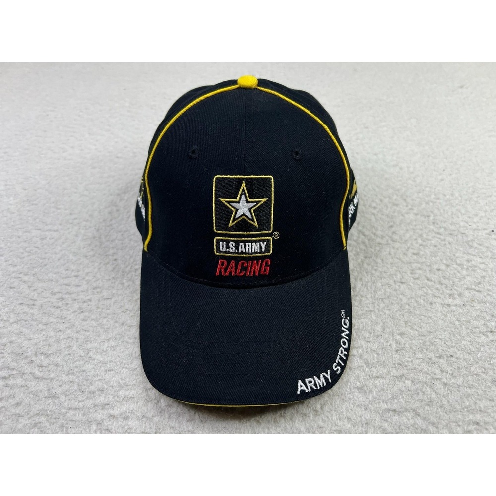 US Army Racing Hat Cap Strap Back Mens Mark Martin Regan Smith NASCAR Black 01